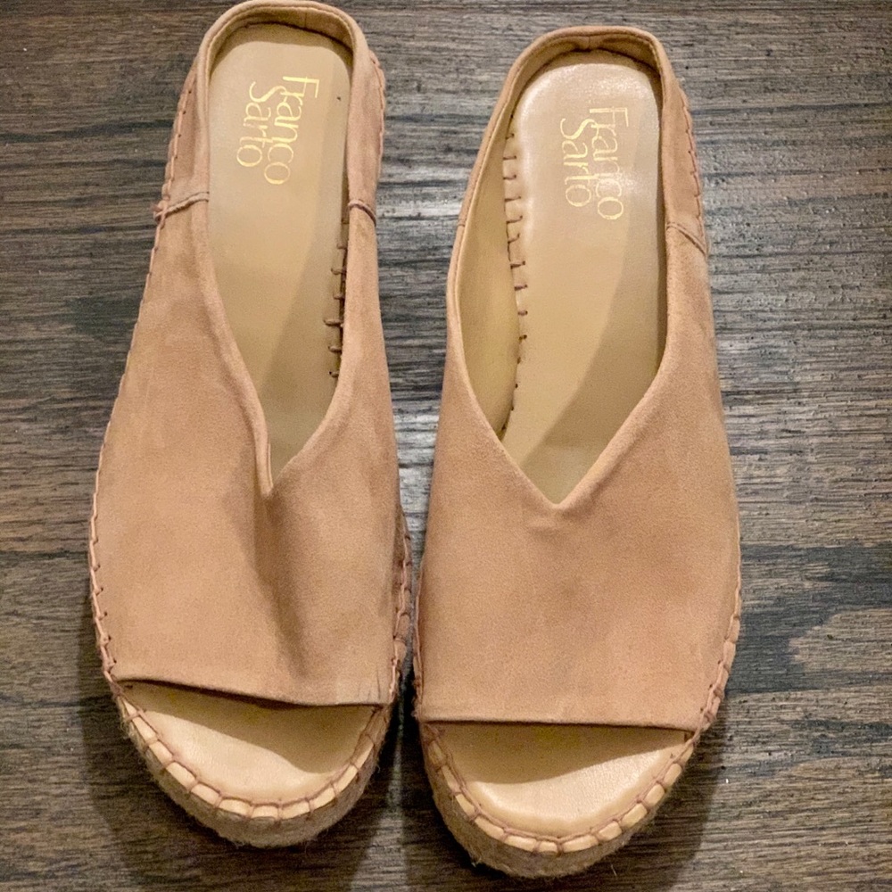Franco Sarto Paige wedge espadrille mule size 8